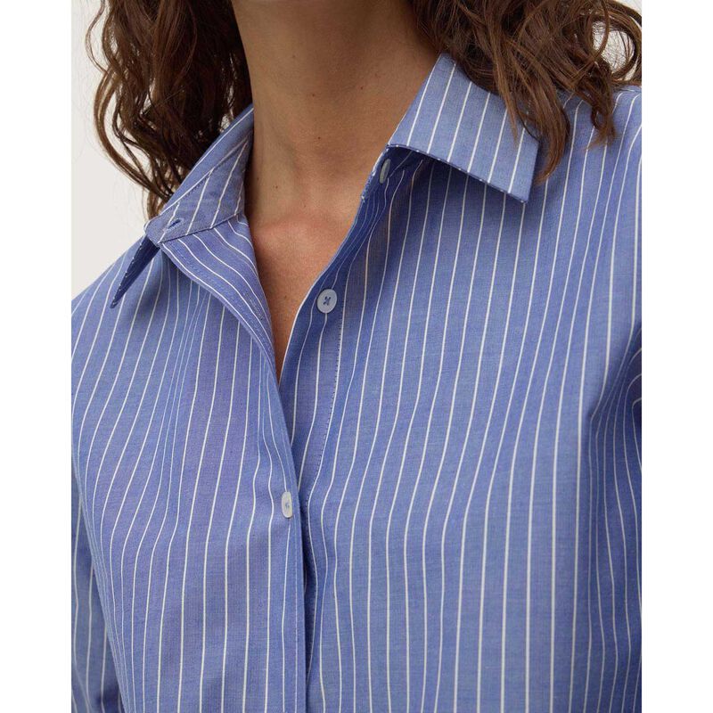 Assembly Label Anais Stripe Long Sleeve Shirt Blue/White Stripe image number 2